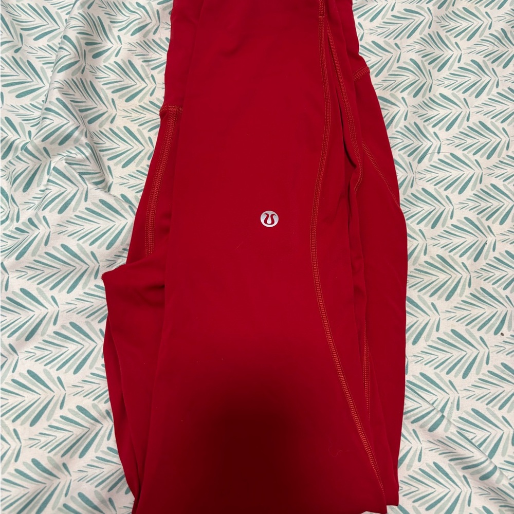 lululemon athletica Red Leggings 4